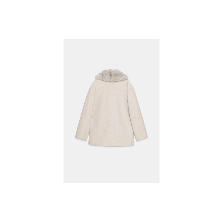 МЯГКОЕ ПАЛЬТО С ВОРОТНИКОМ ИЗ ИСКУССТВЕННОГО МЕХА