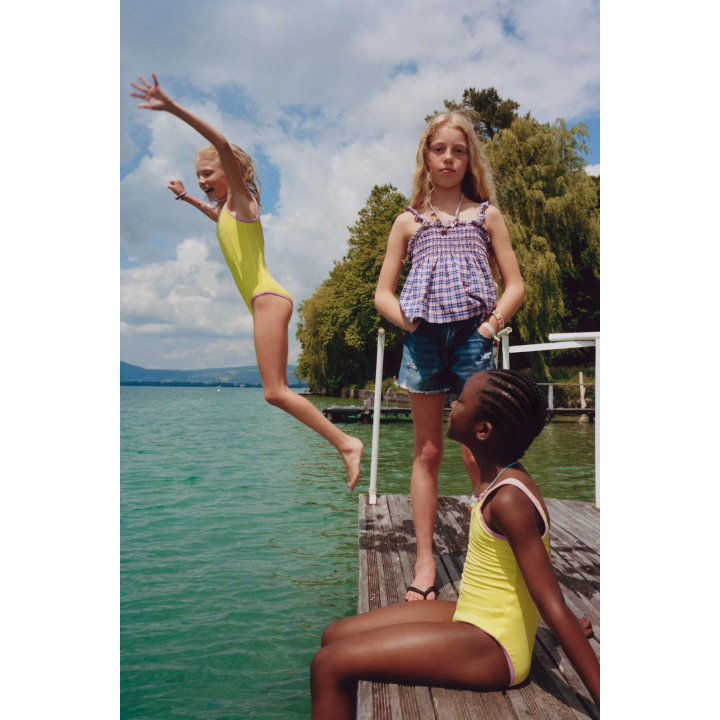 Купальник для детей от 6 до 14 лет с контрастными обтравками