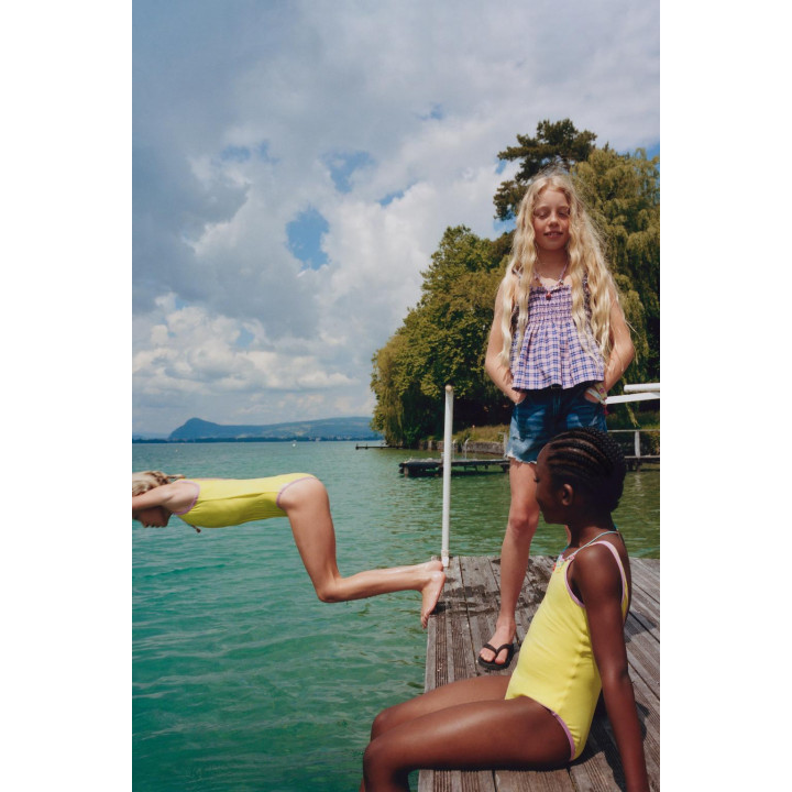 Купальник для детей от 6 до 14 лет с контрастными обтравками