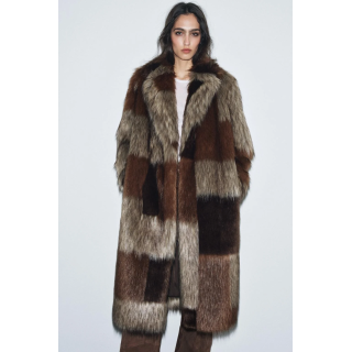 ПАЛЬТО ИЗ ИСКУССТВЕННОГО МЕХА В СТИЛЕ ПЭЧВОРК — ZW COLLECTION LIMITED EDITION