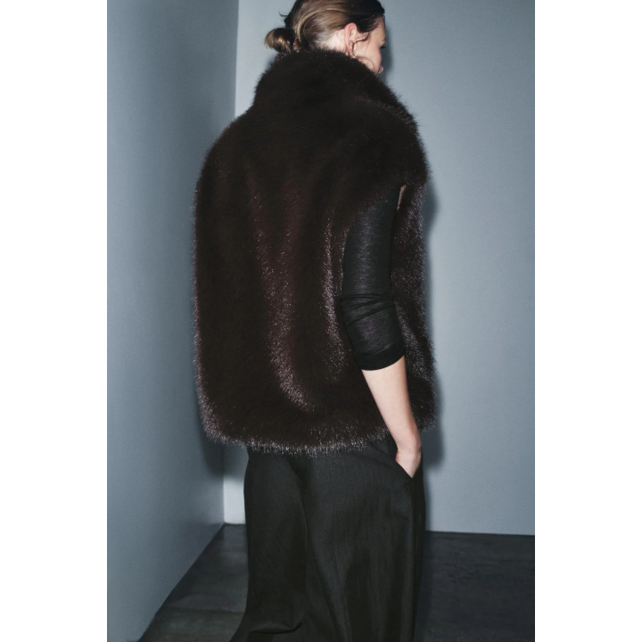 ZW COLLECTION FAUX FUR WAISTCOAT