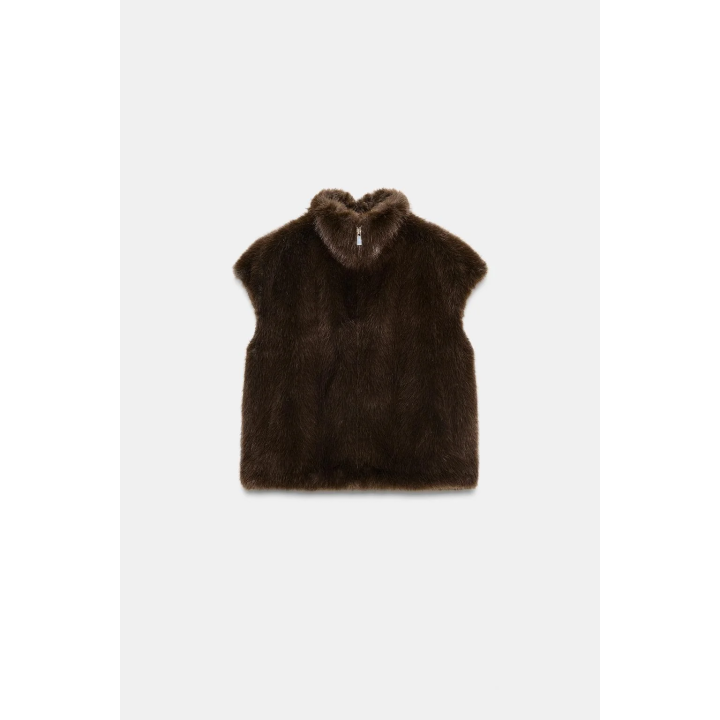ZW COLLECTION FAUX FUR WAISTCOAT