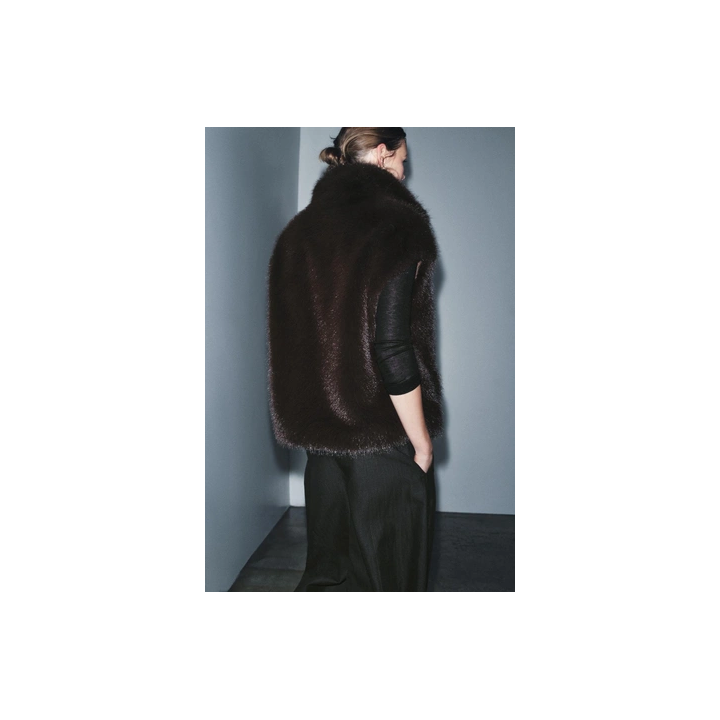 ZW COLLECTION FAUX FUR WAISTCOAT