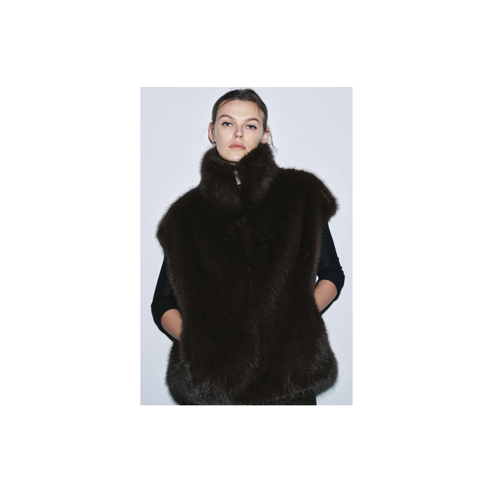 ZW COLLECTION FAUX FUR WAISTCOAT