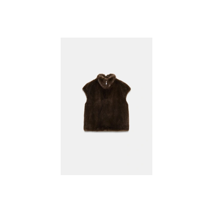 ZW COLLECTION FAUX FUR WAISTCOAT