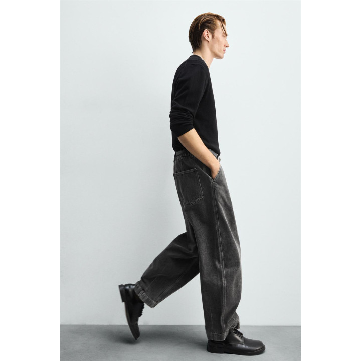 ДЖИНСОВЫЕ БРЮКИ ЧИНОС ШИРОКОГО КРОЯ СО СКЛАДКАМИ