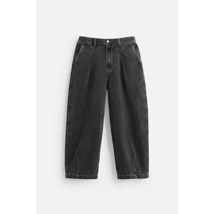 ДЖИНСОВЫЕ БРЮКИ ЧИНОС ШИРОКОГО КРОЯ СО СКЛАДКАМИ