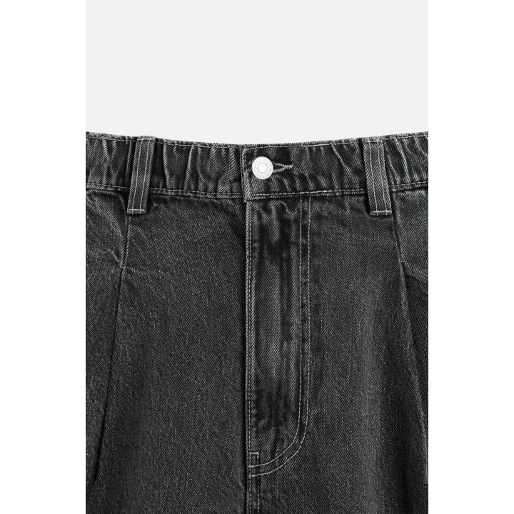 ДЖИНСОВЫЕ БРЮКИ ЧИНОС ШИРОКОГО КРОЯ СО СКЛАДКАМИ