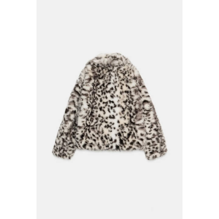 КУРТКА ИЗ ИСКУССТВЕННОГО МЕХА С АНИМАЛИСТИЧЕСКИМ ПРИНТОМ — ZW COLLECTION