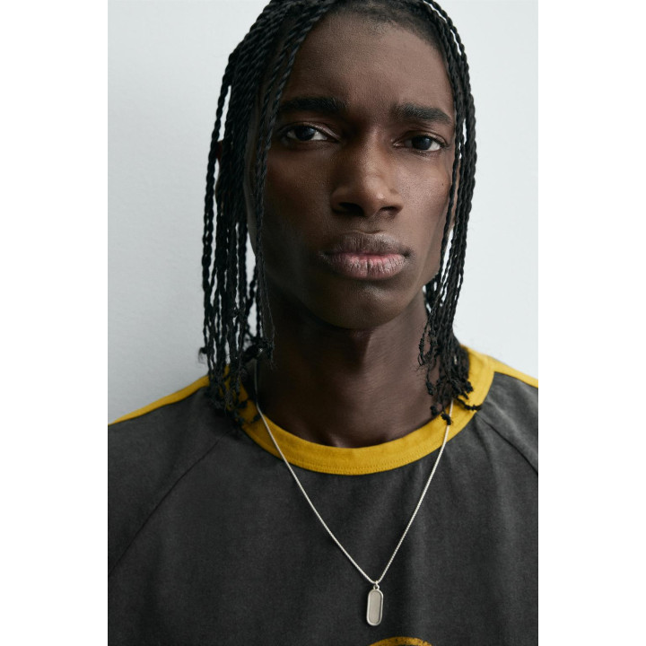 ФУТБОЛКА В РУБЧИК С КОНТРАСТНОЙ НАДПИСЬЮ