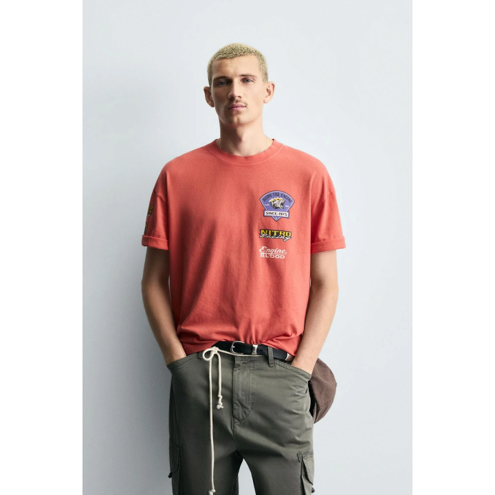 ФУТБОЛКА С МОТОЦИКЛЕТНЫМ ПРИНТОМ