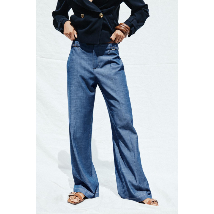 ШИРОКИЕ БРЮКИ СО ШЛЕВКАМИ