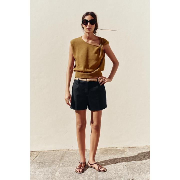 ШОРТЫ С РЕМНЕМ И ЗАЩИПАМИ