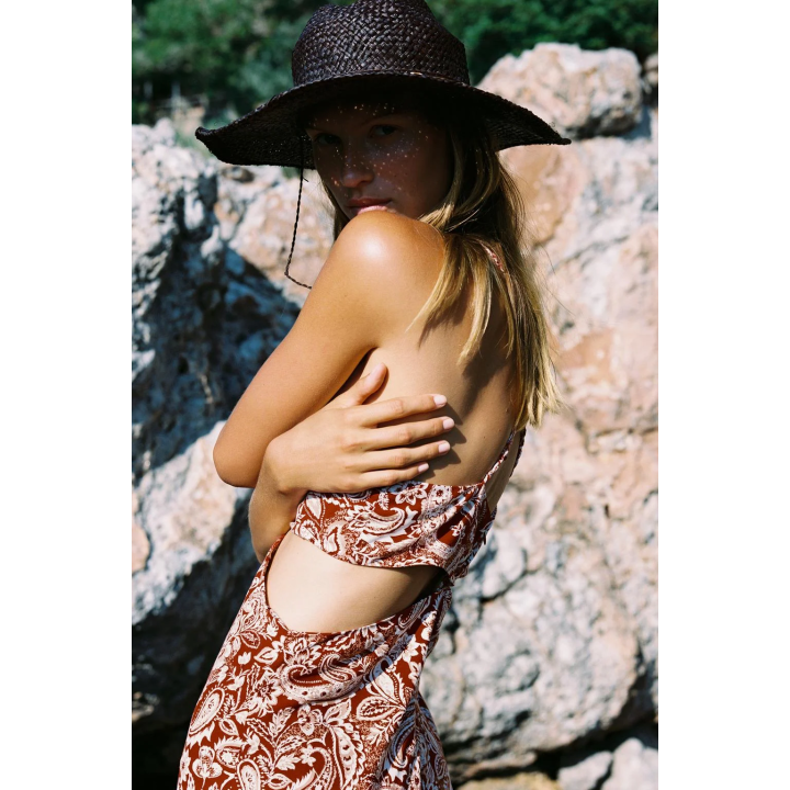 ПЛАТЬЕ МИДИ С ПРИНТОМ И ВЫРЕЗАМИ