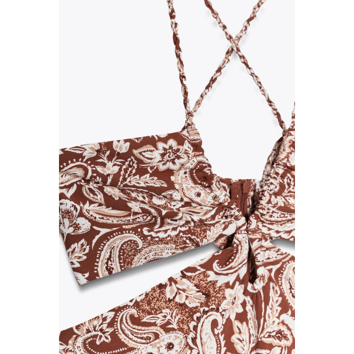 ПЛАТЬЕ МИДИ С ПРИНТОМ И ВЫРЕЗАМИ