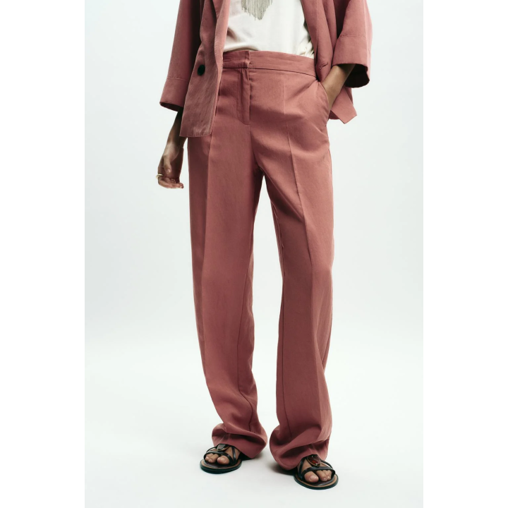 ПРЯМЫЕ БРЮКИ С ЭЛАСТИЧНЫМ ПОЯСОМ