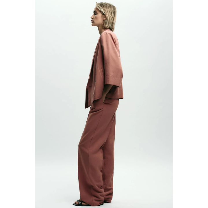 ПРЯМЫЕ БРЮКИ С ЭЛАСТИЧНЫМ ПОЯСОМ