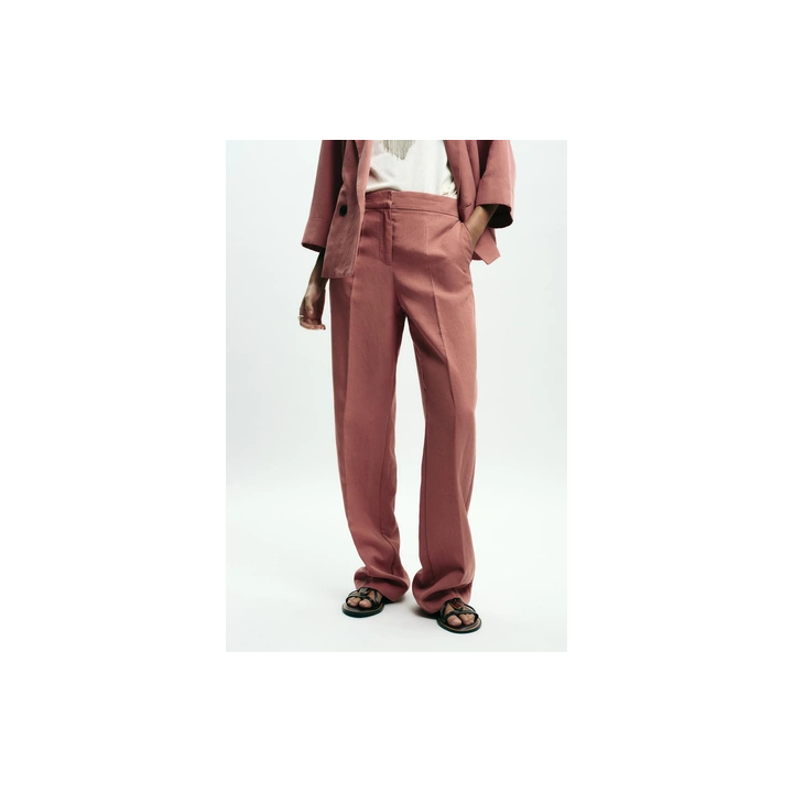 ПРЯМЫЕ БРЮКИ С ЭЛАСТИЧНЫМ ПОЯСОМ