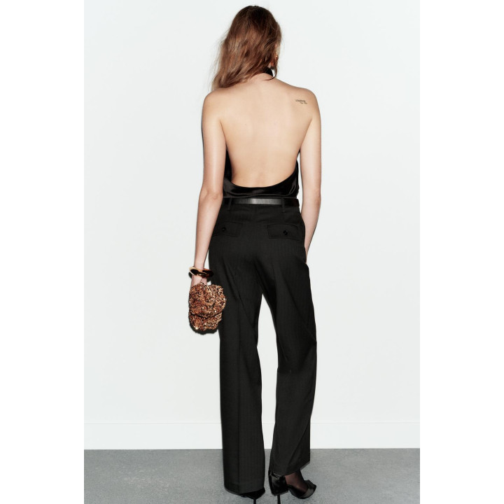 БРЮКИ С ВЫСОКОЙ ПОСАДКОЙ И РЕМНЕМ