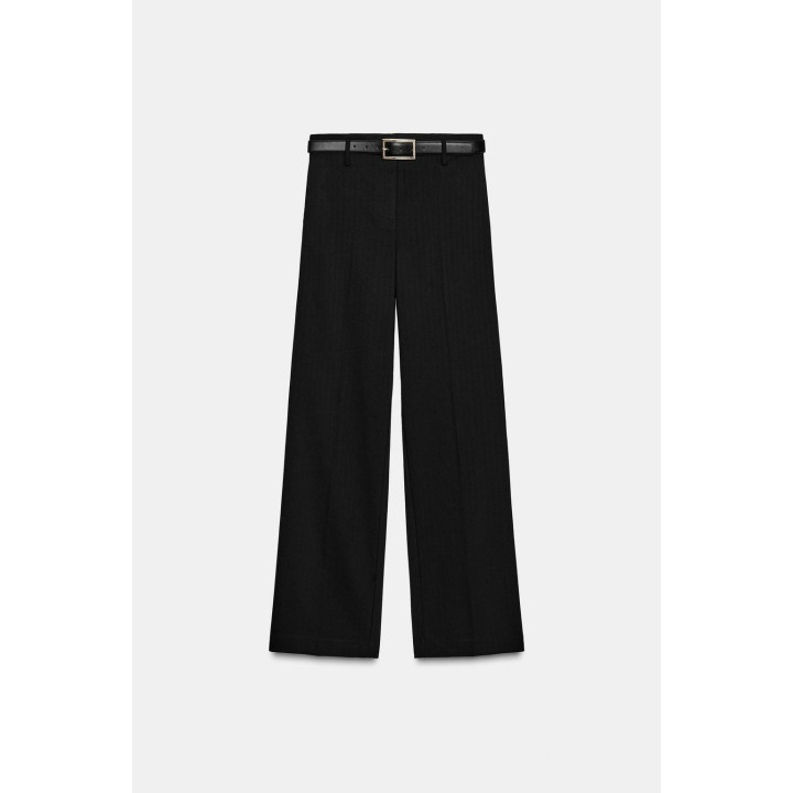 БРЮКИ С ВЫСОКОЙ ПОСАДКОЙ И РЕМНЕМ