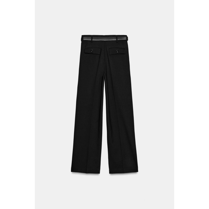 БРЮКИ С ВЫСОКОЙ ПОСАДКОЙ И РЕМНЕМ