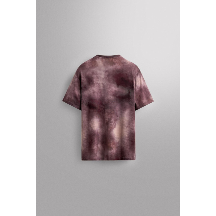 ФУТБОЛКА С ПРИНТОМ ТАЙ-ДАЙ И ПЕРФОРАЦИЕЙ