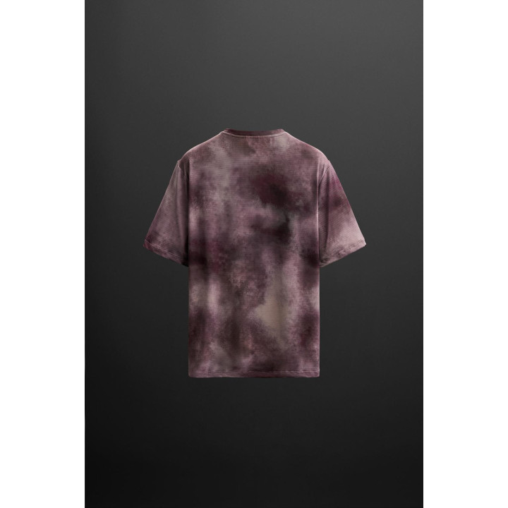 ФУТБОЛКА С ПРИНТОМ ТАЙ-ДАЙ И ПЕРФОРАЦИЕЙ