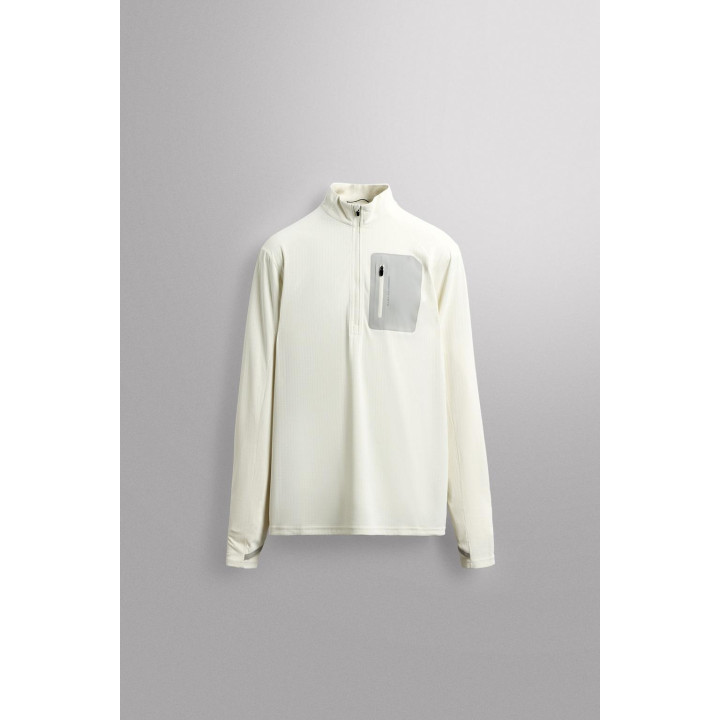 ФУТБОЛКА ИЗ ТЕХНИЧЕСКОЙ ТКАНИ С ВОРОТНИКОМ НА МОЛНИИ