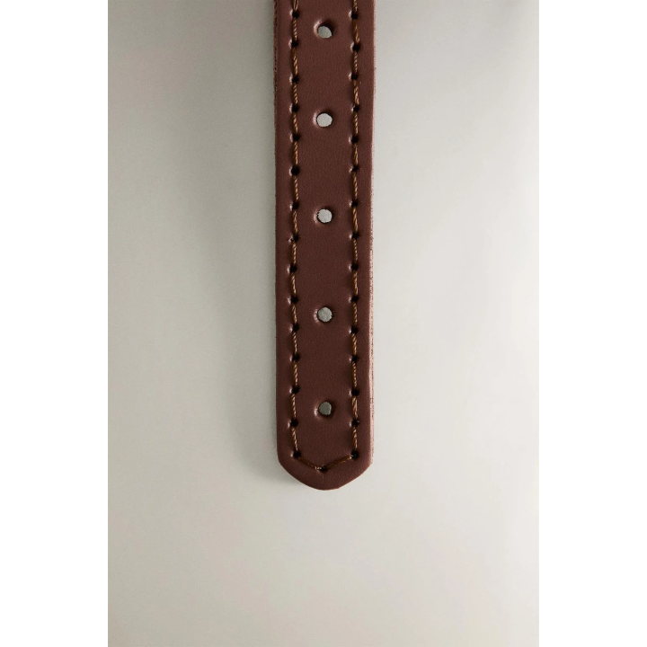 LEATHER AND ROPE DOG COLLAR