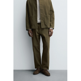 БРЮКИ ИЗ РЕЛЬЕФНОЙ ХЛОПКОВОЙ ТКАНИ