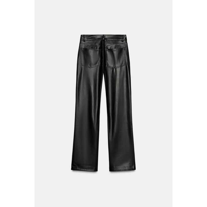 БРЮКИ ИЗ ИСКУССТВЕННОЙ КОЖИ С НИЗКОЙ ПОСАДКОЙ