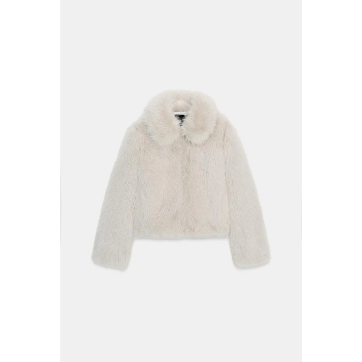 Короткое пальто из искусственного меха с молнией