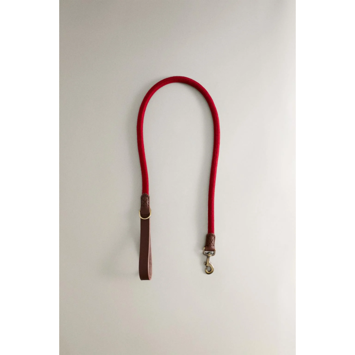 Поводок для собаки из кожи и веревки