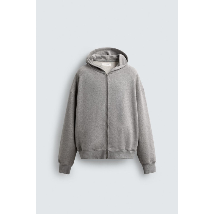 ТОЛСТОВКА НА МОЛНИИ С КАПЮШОНОМ И ЭТИКЕТКОЙ