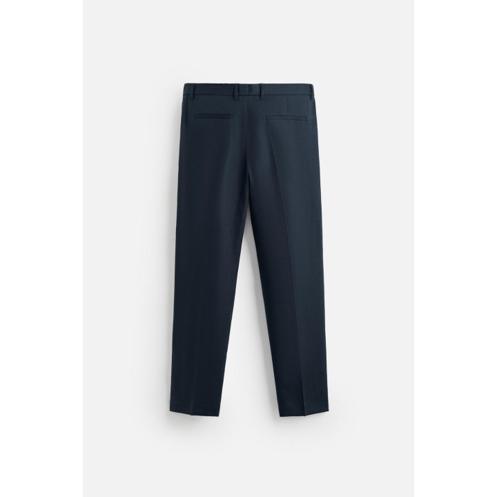 БРЮКИ ИЗ 100% ЛЬНА С ЗАЩИПАМИ