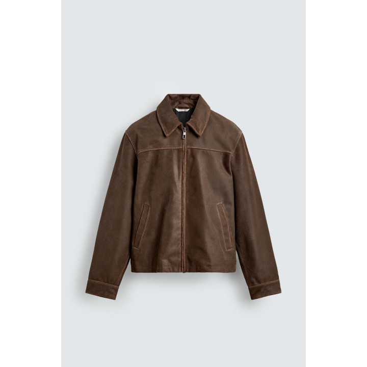 УКОРОЧЕННАЯ КОЖАНАЯ КУРТКА