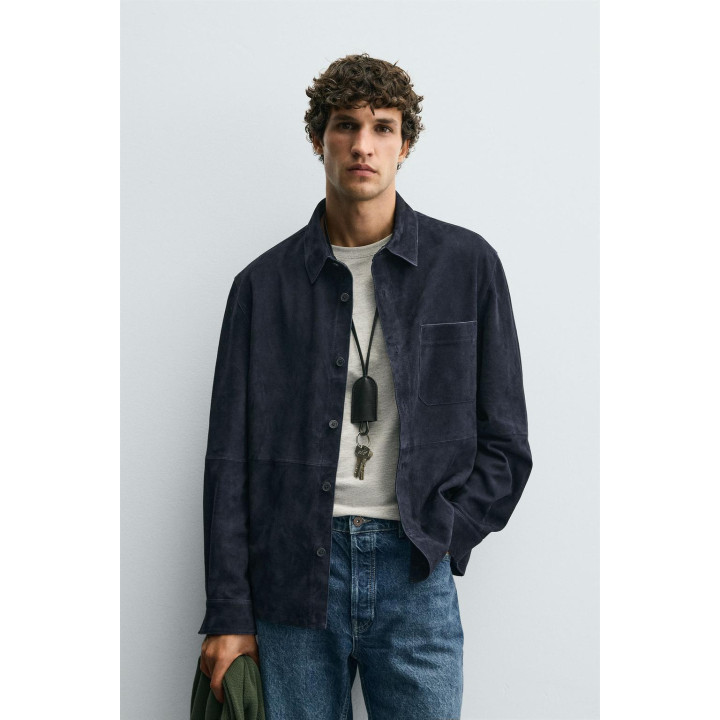 КУРТКА-РУБАШКА ИЗ ЗАМШЕВОЙ КОЖИ