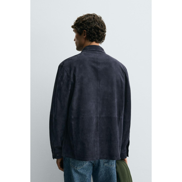 КУРТКА-РУБАШКА ИЗ ЗАМШЕВОЙ КОЖИ