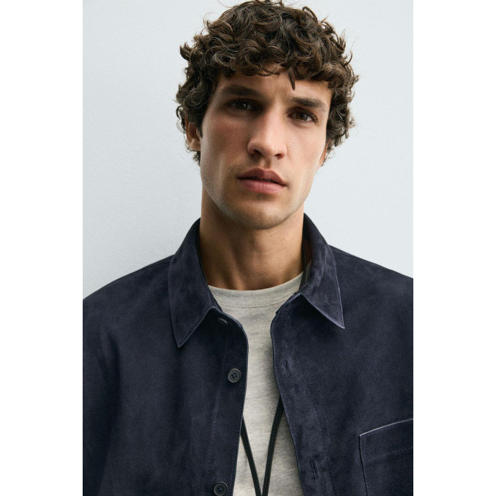 КУРТКА-РУБАШКА ИЗ ЗАМШЕВОЙ КОЖИ