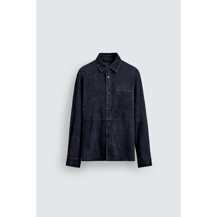 КУРТКА-РУБАШКА ИЗ ЗАМШЕВОЙ КОЖИ