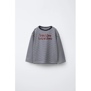 ФУТБОЛКА В ПОЛОСКУ С ТЕКСТОМ