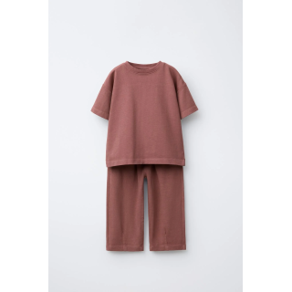 КОМПЛЕКТ ИЗ ОДНОТОННОЙ ФУТБОЛКИ И БРЮК  WIDE LEG