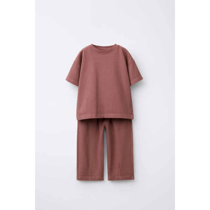 КОМПЛЕКТ ИЗ ОДНОТОННОЙ ФУТБОЛКИ И БРЮК  WIDE LEG