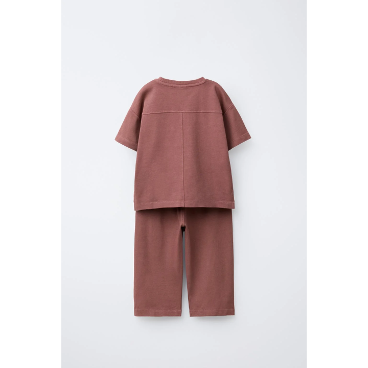 КОМПЛЕКТ ИЗ ОДНОТОННОЙ ФУТБОЛКИ И БРЮК  WIDE LEG