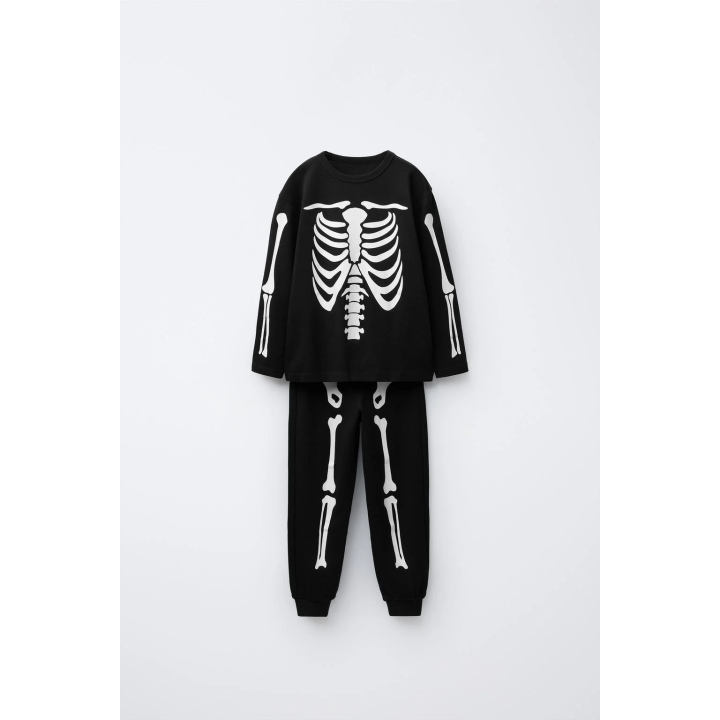 2–6 ЛЕТ/ПИЖАМА «СКЕЛЕТ», СВЕТЯЩАЯСЯ В ТЕМНОТЕ