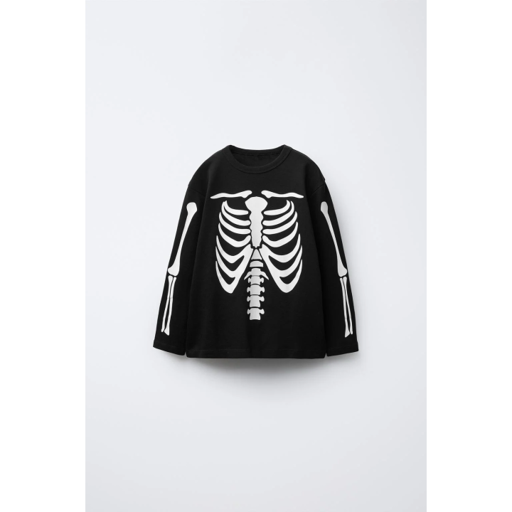 2–6 ЛЕТ/ПИЖАМА «СКЕЛЕТ», СВЕТЯЩАЯСЯ В ТЕМНОТЕ