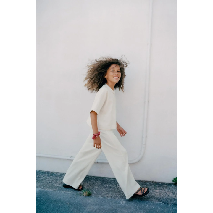 Брюки с широкими штанинами из плотной ткани