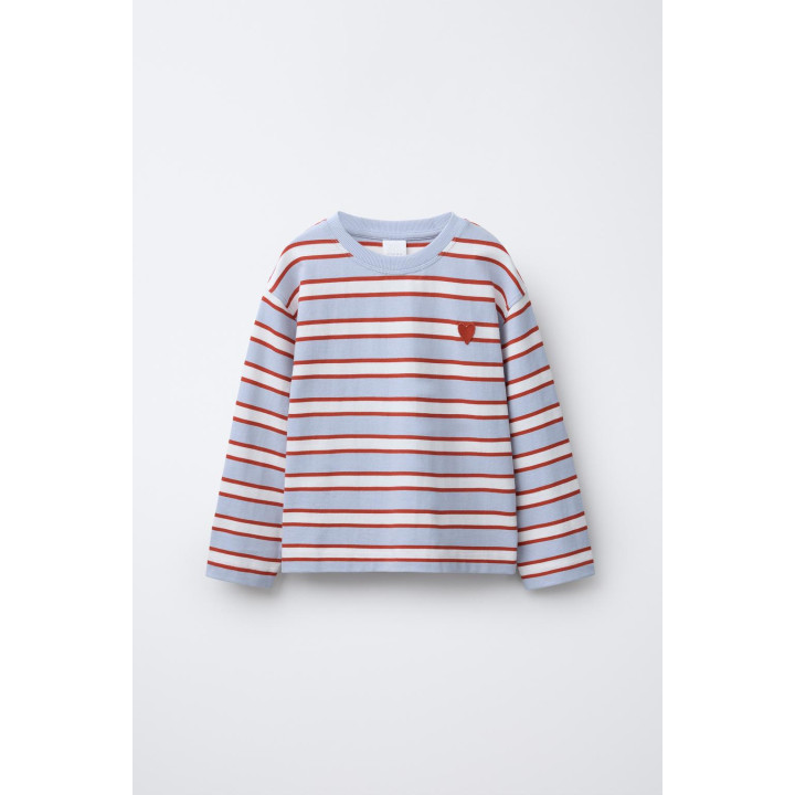 ФУТБОЛКА В ПОЛОСКУ С НАШИВКОЙ «СЕРДЦЕ»