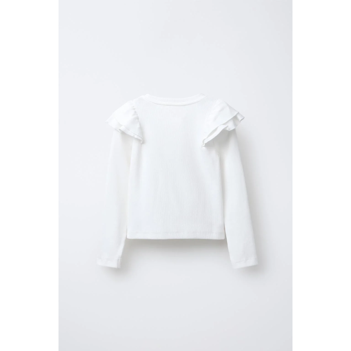 ЛОНГСЛИВ В РУБЧИК С ВОЛАНАМИ