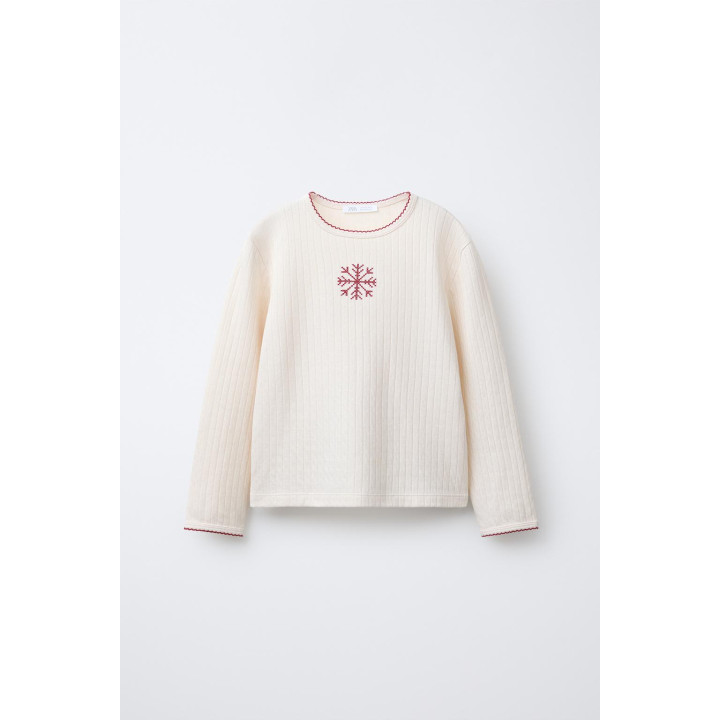 Пижама ages 6-14 с крестообразным узором снежинок и полосками